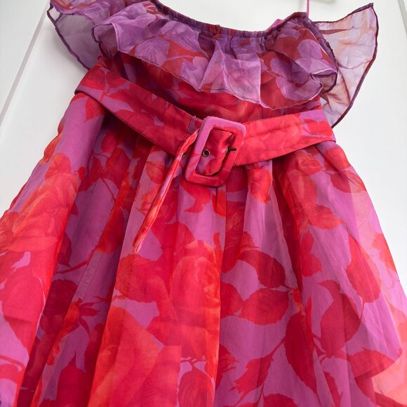 Anthropologie • Floral Strapless Tiered Belted Maxi Dress • Size S • Brand New - Picture 4 of 6